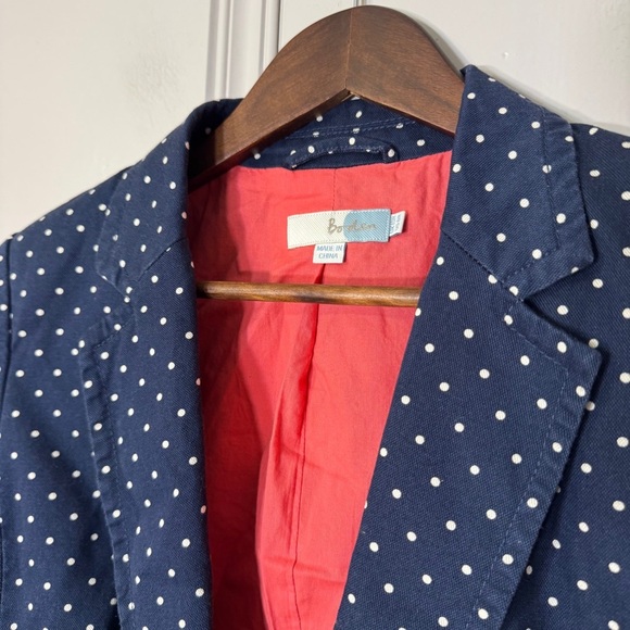 Boden Navy Polka Dot Preppy Lined Blazer size‎ 6 R - Picture 11 of 15